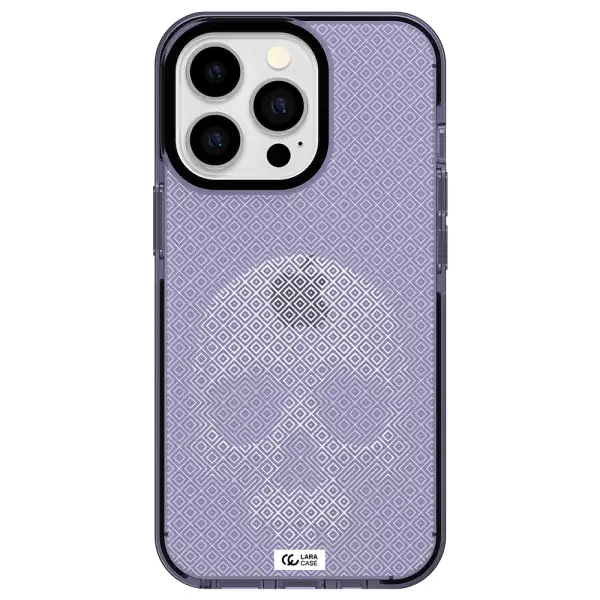 Skull Line Pattern Apple iPhone 13 Pro impact Lilac Case