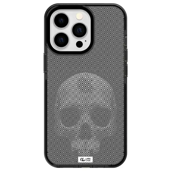 Skull Line Pattern Apple iPhone 13 Pro impact Smoke Black Case