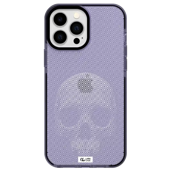 Skull Line Pattern Apple iPhone 13 Pro Max impact Lilac Case