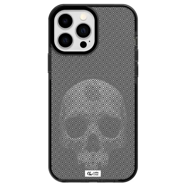 Skull Line Pattern Apple iPhone 13 Pro Max impact Smoke Black Case
