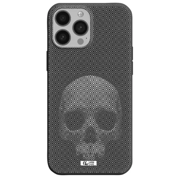 Skull Line Pattern Apple iPhone 13 Pro Silicone black Case
