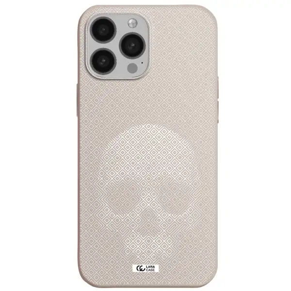 Skull Line Pattern Apple iPhone 13 Pro Silicone Stone Case