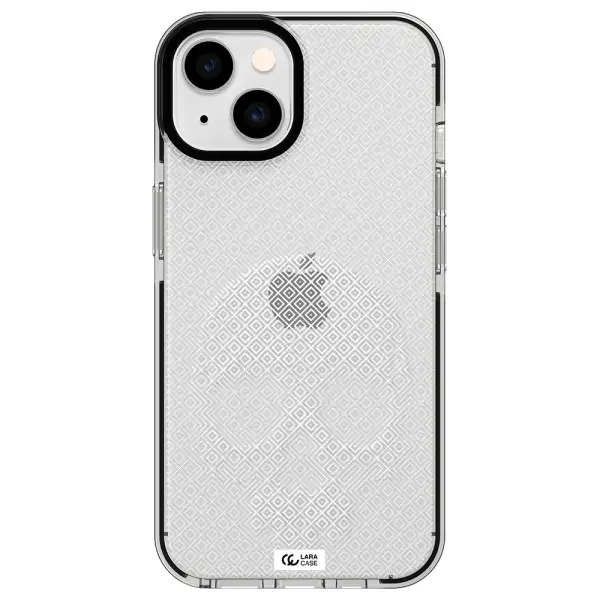 Skull Line Pattern Apple iPhone 14 impact black border Case