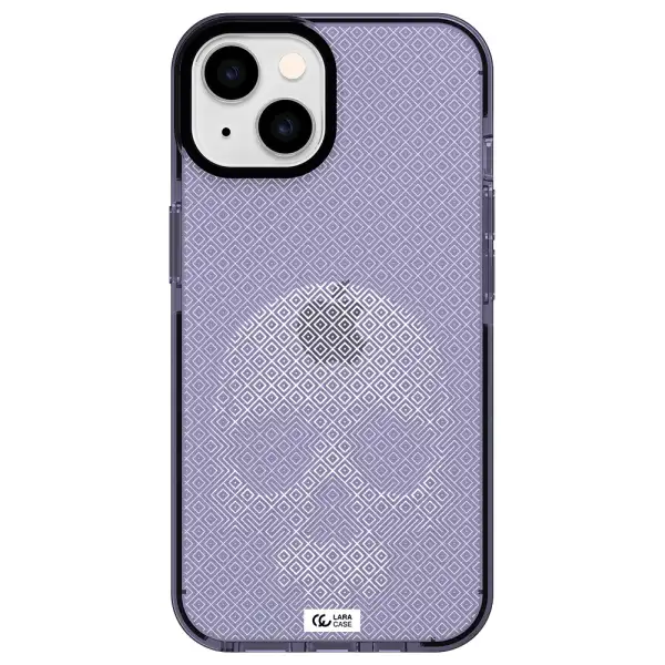 Skull Line Pattern Apple iPhone 14 impact Lilac Case