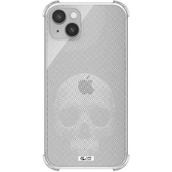 Skull Line Pattern Apple iPhone 14 plus Clear PC Case