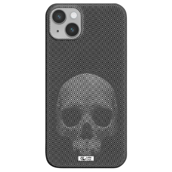 Skull Line Pattern Apple iPhone 14 plus Silicone black Case