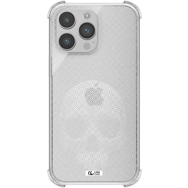 Skull Line Pattern Apple iPhone 14 pro Clear PC Case