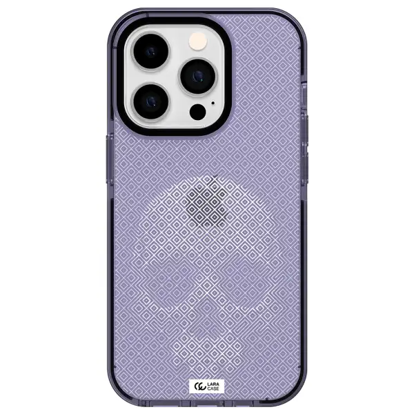 Skull Line Pattern Apple iPhone 14 pro impact Lilac Case