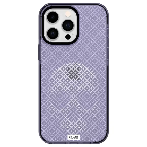 Skull Line Pattern Apple iPhone 14 pro max impact Lilac Case