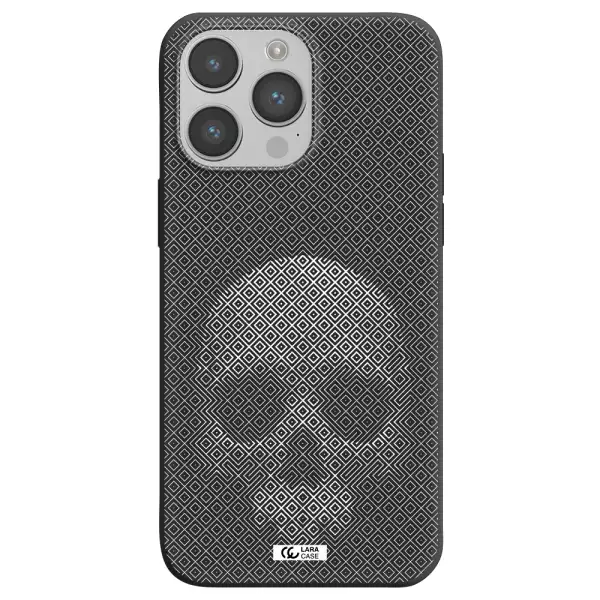 Skull Line Pattern Apple iPhone 14 pro Silicone black Case