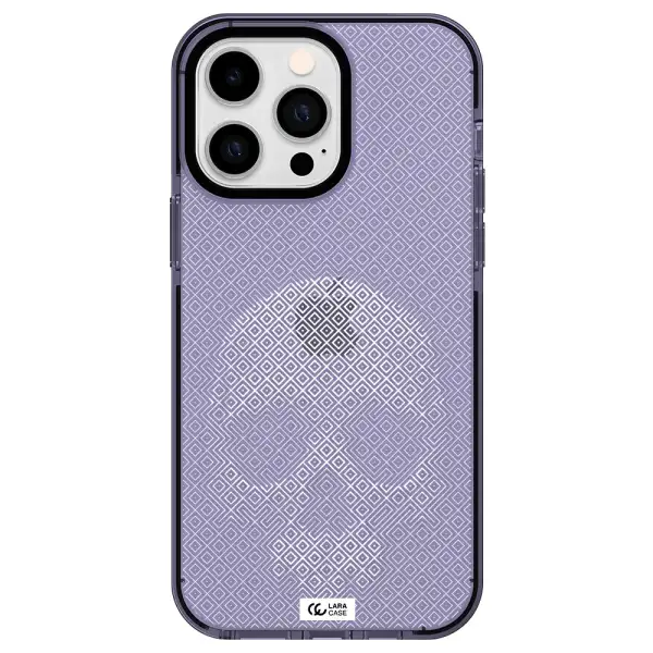 Skull Line Pattern Apple iPhone 15 Pro impact Lilac Case