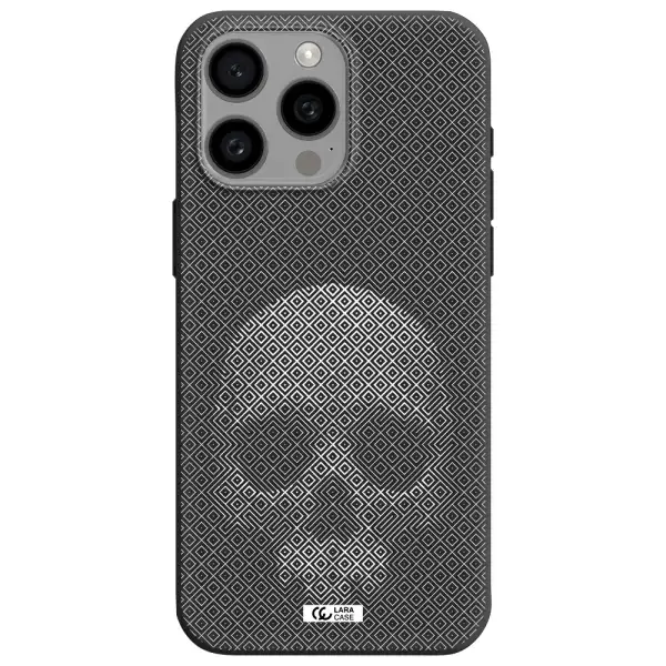 Skull Line Pattern Apple Iphone 15 Pro max Silicone black Case