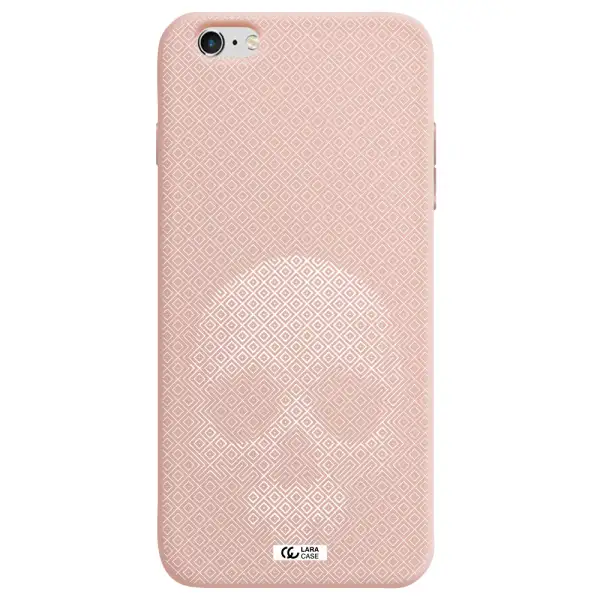 Skull Line Pattern Apple iPhone 6 s plus Silicone pastel pink Case