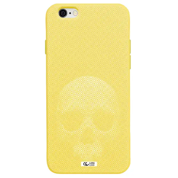 Skull Line Pattern Apple iPhone 6 Silicone canary yellow Case