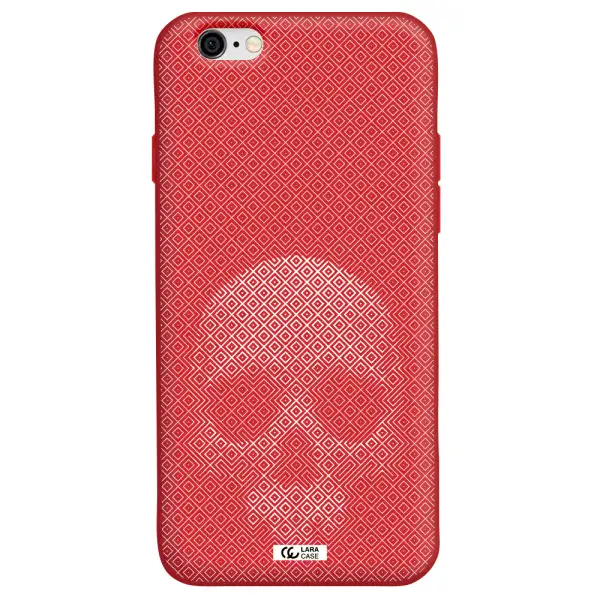 Skull Line Pattern Apple iPhone 6 Silicone Imperial Red Case