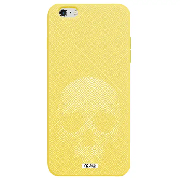 Skull Line Pattern Apple iPhone 6S Silicone canary yellow Case