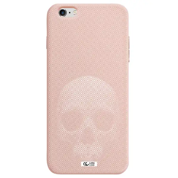 Skull Line Pattern Apple iPhone 6S Silicone pastel pink Case