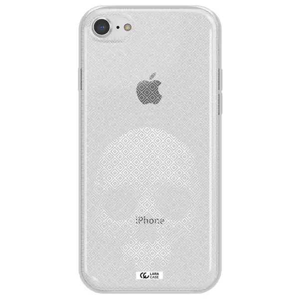Skull Line Pattern Apple iPhone 7 Clear TPU Case