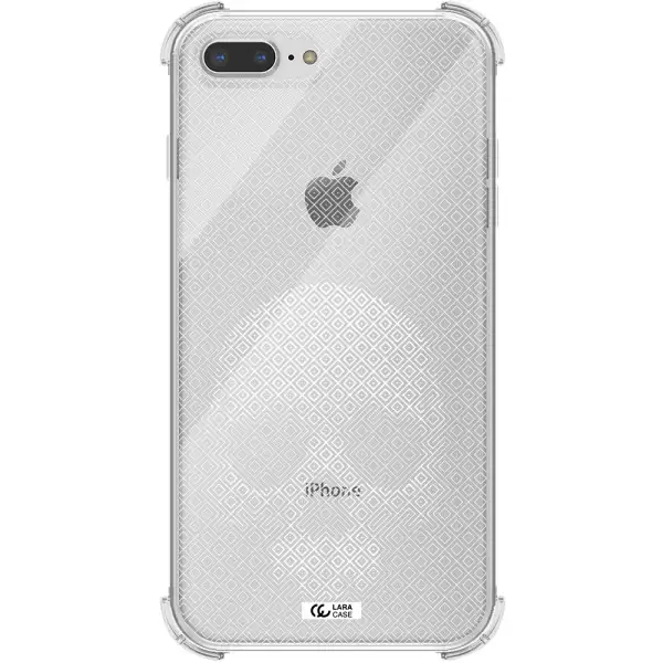 Skull Line Pattern Apple iPhone 7 plus Clear PC Case