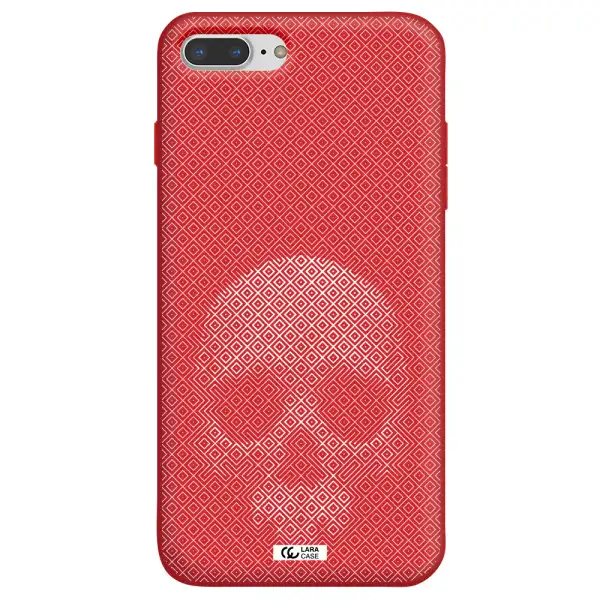 Skull Line Pattern Apple iPhone 7 plus Silicone Imperial Red Case