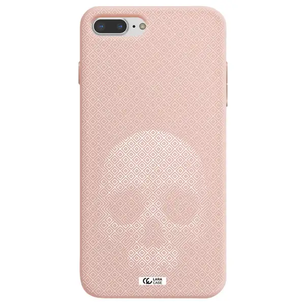 Skull Line Pattern Apple iPhone 7 plus Silicone pastel pink Case