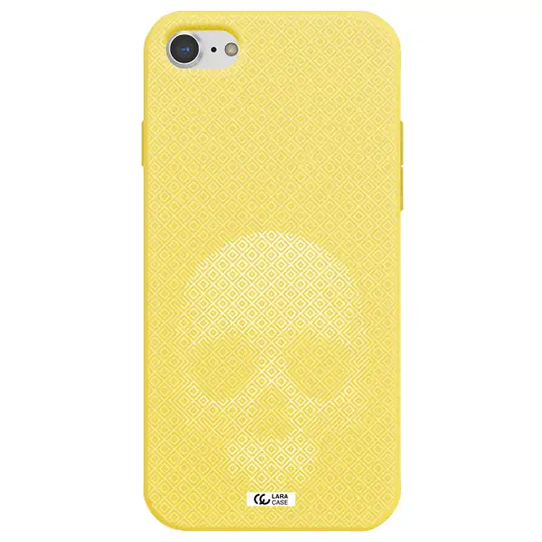 Skull Line Pattern Apple iPhone 7 Silicone canary yellow Case