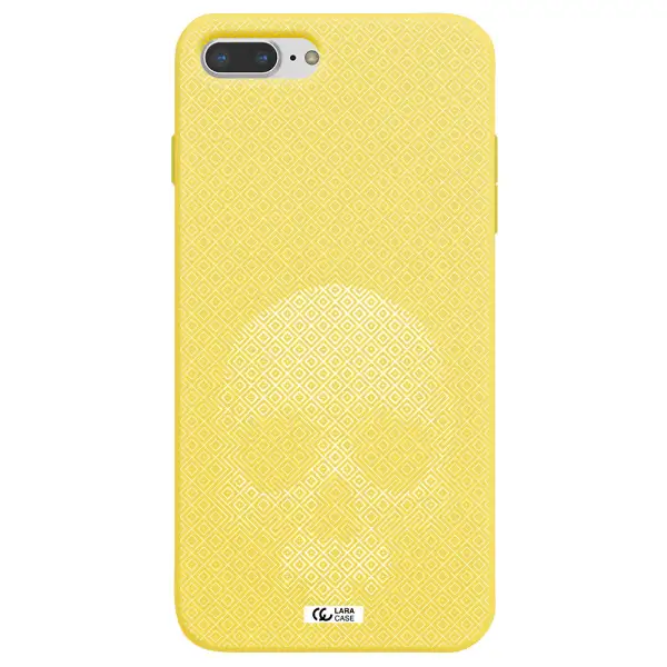 Skull Line Pattern Apple iPhone 8 plus Silicone canary yellow Case