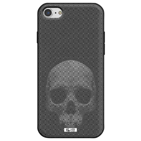 Skull Line Pattern Apple iPhone 8 Silicone black Case