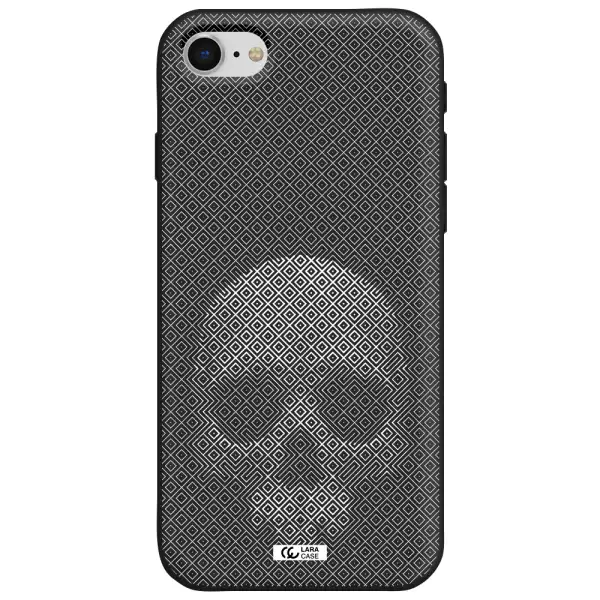 Skull Line Pattern Apple iPhone se 2020 Silicone black Case