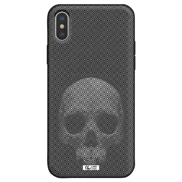 Skull Line Pattern Apple iPhone X Silicone black Case