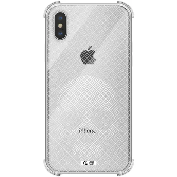 Skull Line Pattern Apple iPhone XS Clear PC Case