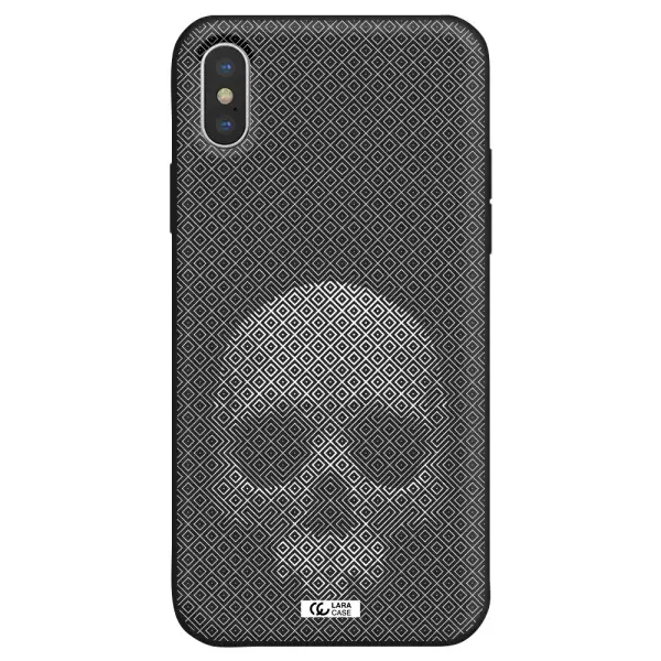 Skull Line Pattern Apple iPhone XS Silicone black Case