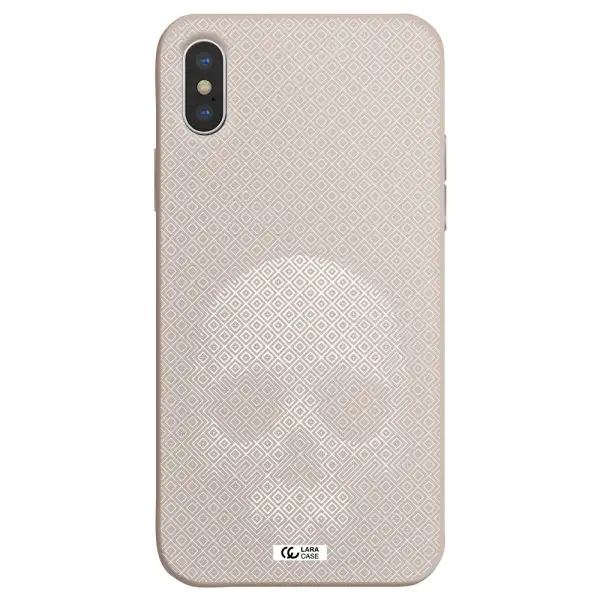 Skull Line Pattern Apple iPhone XS Silicone Stone Case