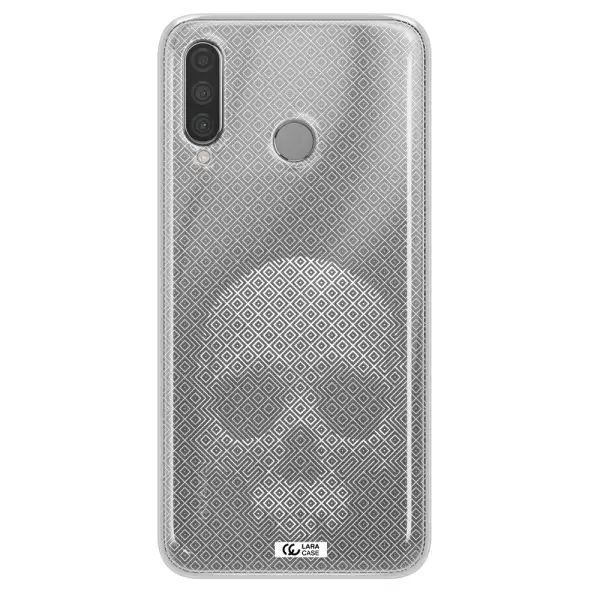 Skull Line Pattern Huawei P30 Lite Clear TPU Case