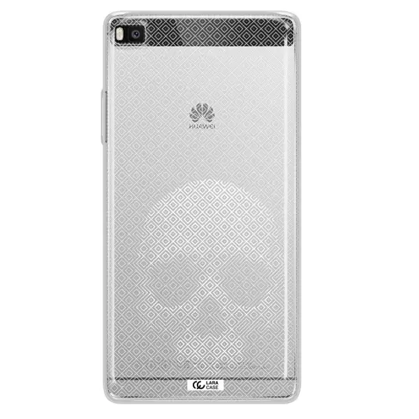 Skull Line Pattern Huawei P8 Clear TPU Case