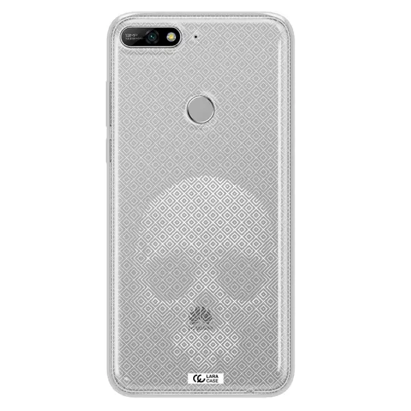 Skull Line Pattern Huawei Y7 2018 Clear TPU Case