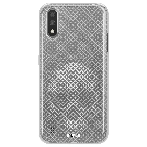 Skull Line Pattern Samsung A01 Clear TPU Case
