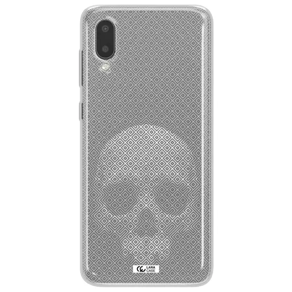 Skull Line Pattern Samsung A02 Clear TPU Case