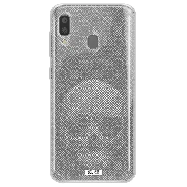 Skull Line Pattern Samsung A20 Clear TPU Case