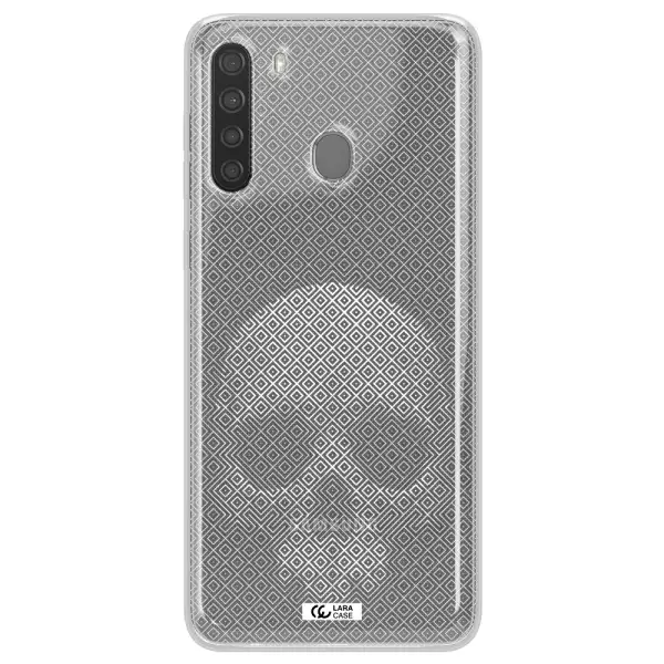 Skull Line Pattern Samsung A21 Clear TPU Case
