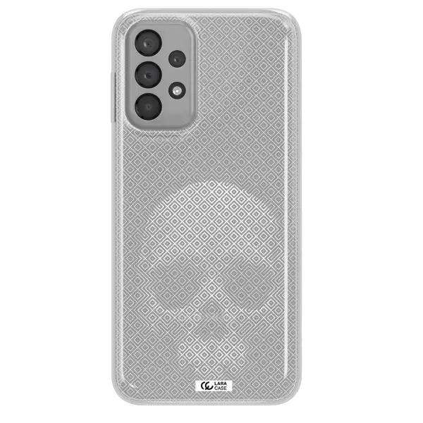 Skull Line Pattern Samsung A23 Clear TPU Case