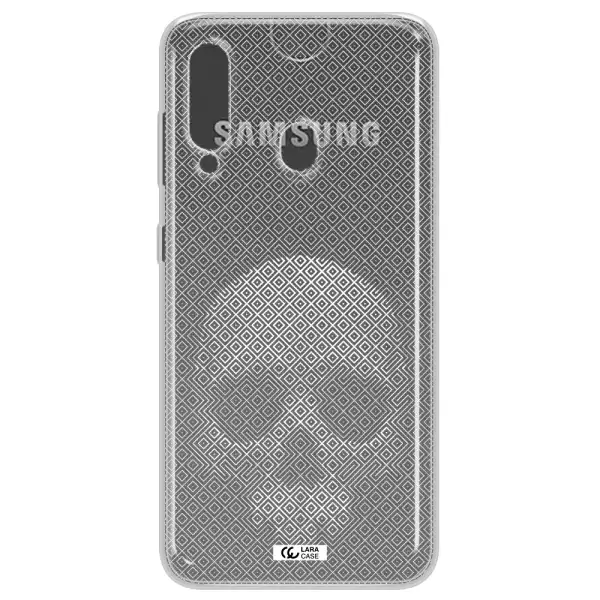 Skull Line Pattern Samsung A60 Clear TPU Case