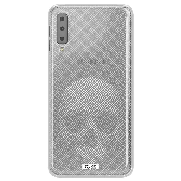 Skull Line Pattern Samsung A7 2018 Clear TPU Case
