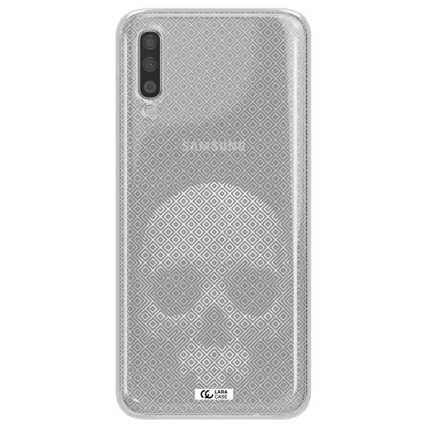 Skull Line Pattern Samsung A70 Clear TPU Case