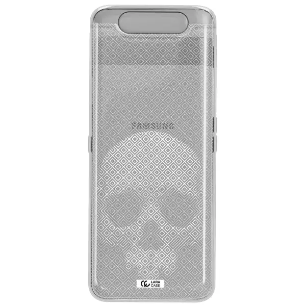 Skull Line Pattern Samsung A80 Clear TPU Case