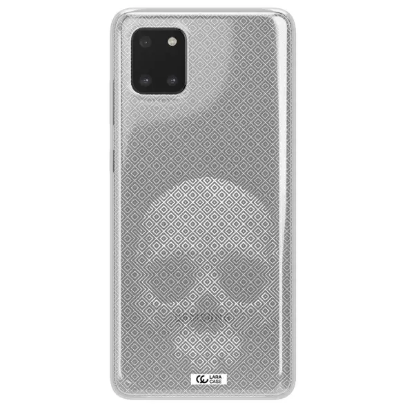 Skull Line Pattern Samsung A81 Clear TPU Case