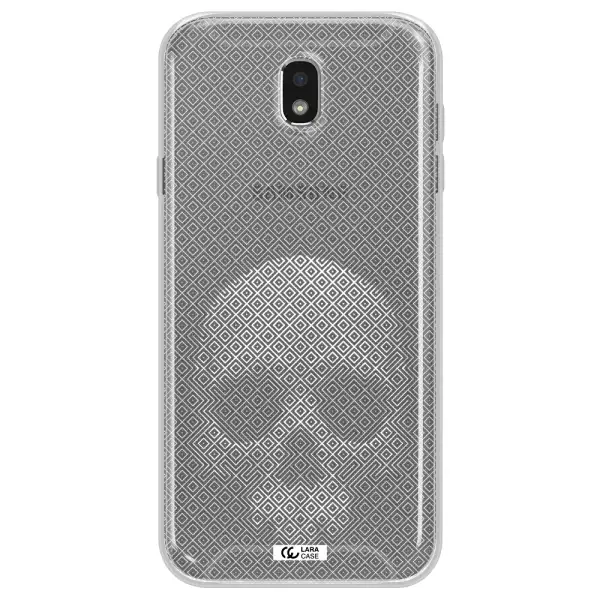 Skull Line Pattern Samsung J7 Pro Clear TPU Case