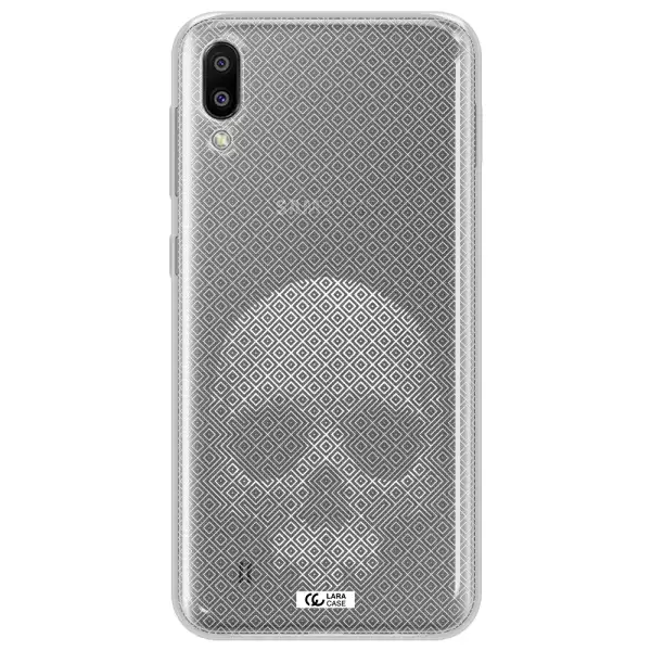 Skull Line Pattern Samsung M10 Clear TPU Case
