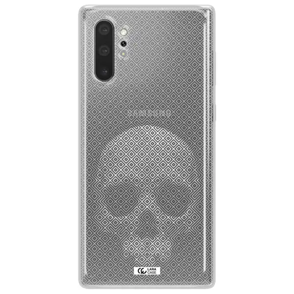 Skull Line Pattern Samsung Note 10 Plus Clear TPU Case