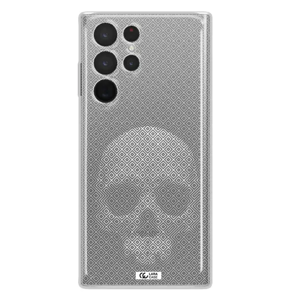Skull Line Pattern Samsung S 22 Ultra Clear TPU Case